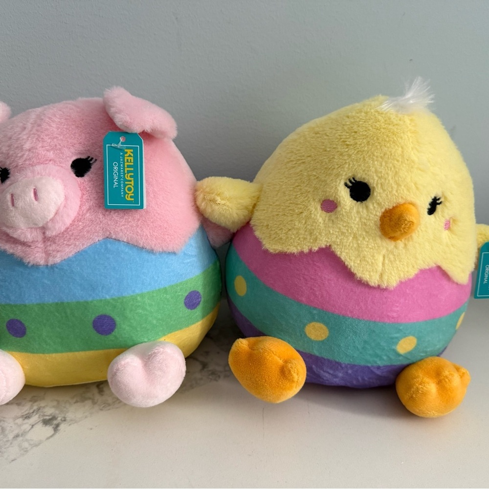 Kellytoy Original Stuffed Animal Plush Pig + Chick NWT 8”